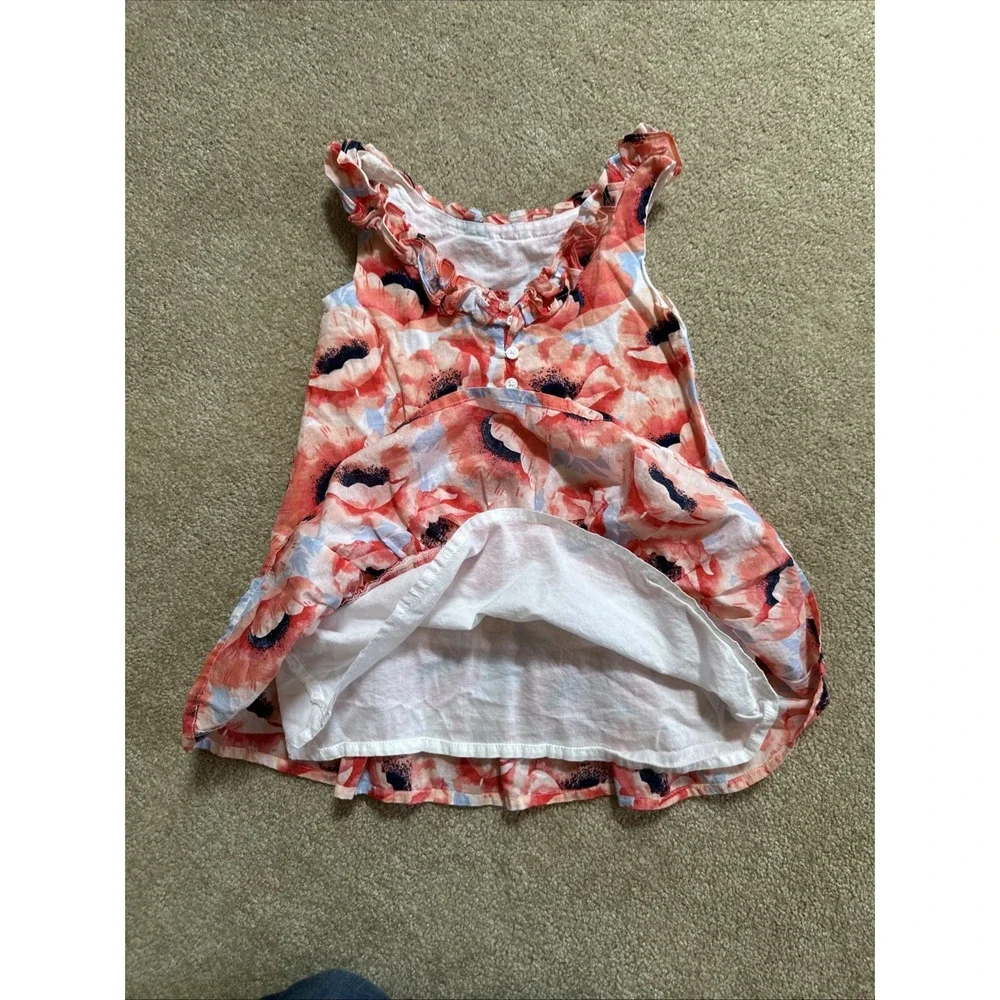 Janie and Jack Bright Mix Poppy Print Ruffle Dress Girls‎ Size 3 GUC